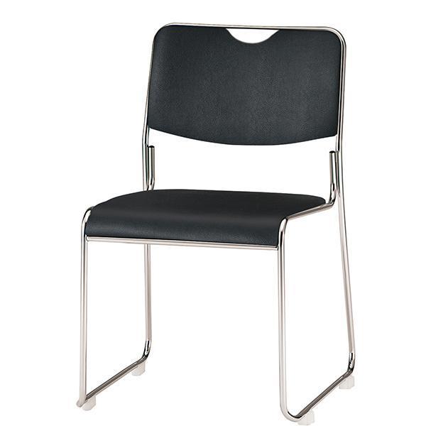 ミーティングチェア ビニールレザー 抗菌 防汚 ステンレス脚 1脚 取手