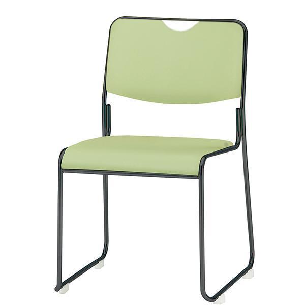 ミーティングチェア ビニールレザー 抗菌 防汚 塗装脚 1脚 取手付 会議