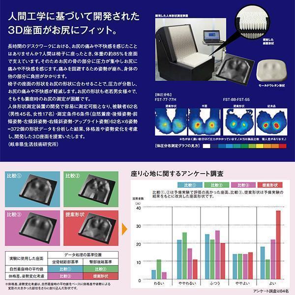 オフィスチェア 可動肘付き ミドルバック 体圧分布 W600×D620×H830〜920 ワークチェア 回転椅子 オフィス家具 おしゃれ 会社 コワーキング 藤沢工業 TOKIO｜sora-ichiban｜12