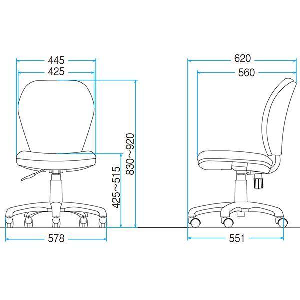 オフィスチェア レザー張り 体圧分布 W578×D620×H830〜920 ワークチェア 回転椅子 オフィス家具 おしゃれ 会社 コワーキング 藤沢工業 TOKIOの画像