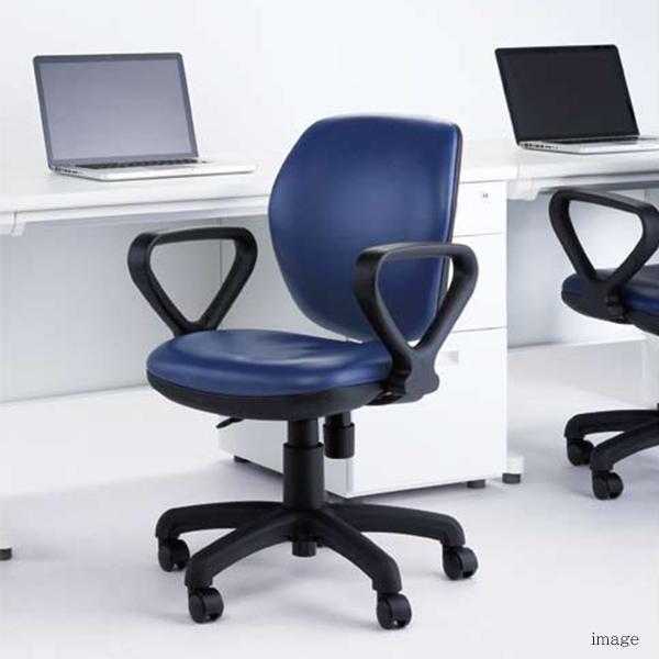 オフィスチェア レザー張り 体圧分布 W578×D620×H830〜920 ワークチェア 回転椅子 オフィス家具 おしゃれ 会社 コワーキング 藤沢工業 TOKIOの画像