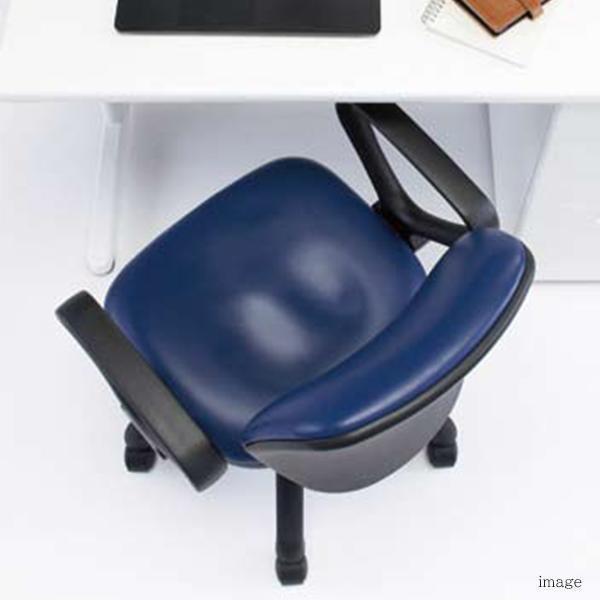 オフィスチェア レザー張り 体圧分布 W578×D620×H830〜920 ワークチェア 回転椅子 オフィス家具 おしゃれ 会社 コワーキング 藤沢工業 TOKIOの画像