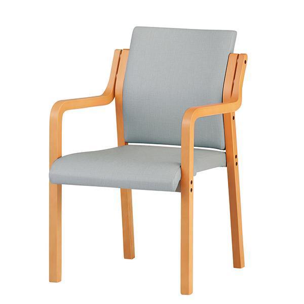 木製チェア 肘付 ビニールレザー 抗菌 防汚 耐次亜塩素酸 1脚 木製