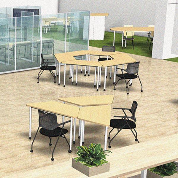 【まとめ買いでお得!】 会議用テーブル　キャスター付き　2台 tasc-1280-kdbwh-top.jpg