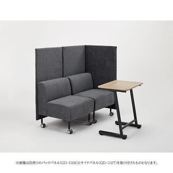 ムービングソファ 1人掛け W600×D600×H700 ブルー グレー キャスター付 パネルソファ フレキシブル ソファベンチ 打ち合わせ 商談 オフィス家具 法人様限定_6