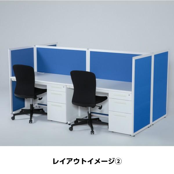 超軽量 組立簡単 ローパーティション パーテーション H1800×W1200 GDP-1812ブルー色 オフィス家具の画像