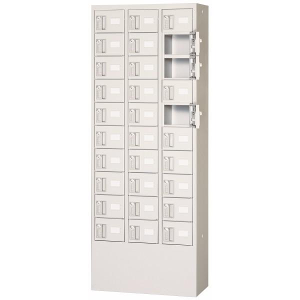 日本製 小物入れロッカー 30扉 ダイヤル錠 ホワイト色 ロッカー 貴重品 