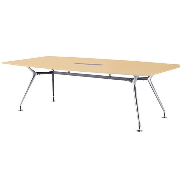 ミーティングテーブル 幅2400×奥行1200×高さ720mm ワイヤリングBOX付き