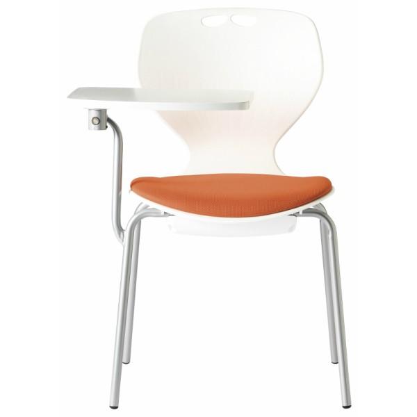 ☆AICO／アイコ☆ミーティングチェア☆ホワイト×オレンジ☆4脚セット