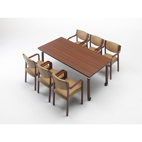 ダイニングチェア肘付イス木製MC-510モールドウレタン高齢者用