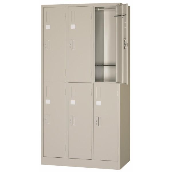 スタンダードロッカー 6人用 シリンダー錠 ニューグレー色 ロッカー