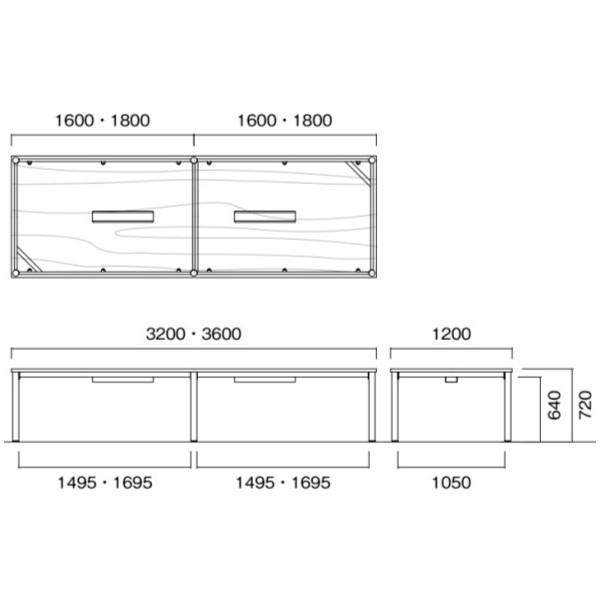 エグゼクティブテーブル 幅3600×奥行1200×高さ720mm NWP-3612W ワイヤリングBOXタイプ 高級会議テーブル 会議テーブル NISHIKI ニシキ工業_4