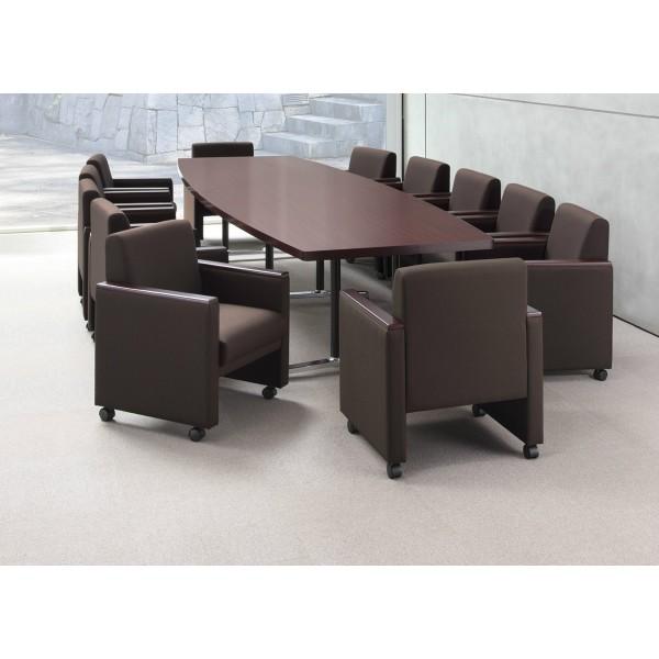 AICOミーティングチェア 2脚セット ミーティングチェア メモ台付 肘付き スタッキング 布