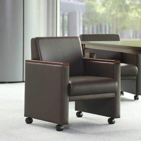 AICOミーティングチェア 2脚セット ミーティングチェア メモ台付 肘付き スタッキング 布