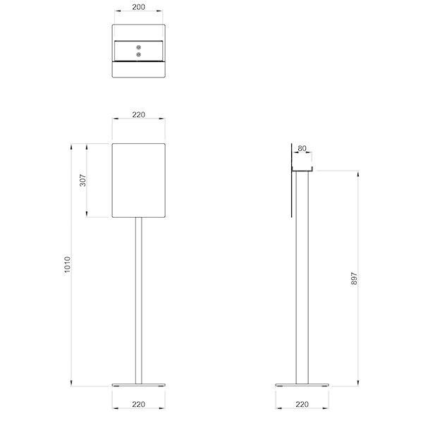 消毒液置き案内板 A4 スタンド ブラック RFDIS-A4BK アールエフヤマカワ RFyamakawa 消毒液台 多目的スタンド 台 スタンド アルコールスタンド アルコール台｜sora-ichiban｜05