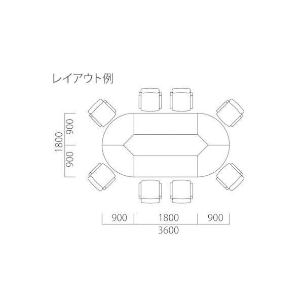 ミーティングテーブル 幅1200×奥行600×高さ700mm エグゼクティブテーブル 高級会議テーブル レイアウト 会議室 藤沢工業 TOKIOの画像