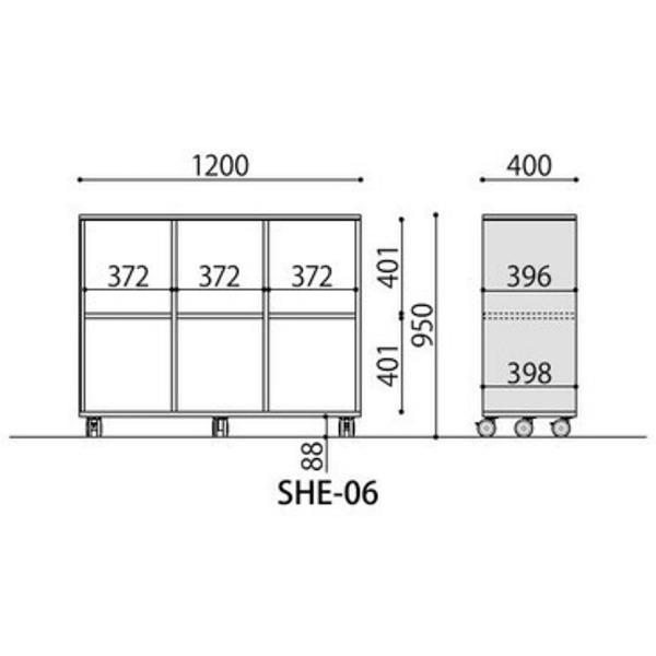 シェルフ W1200×D400×H950 SHE-06 抗菌加工 抗ウイルス加工 キャスター付 ラック 収納家具 オフィス家具 おしゃれ 会社 UTILITY 日本製 受注生産品の画像