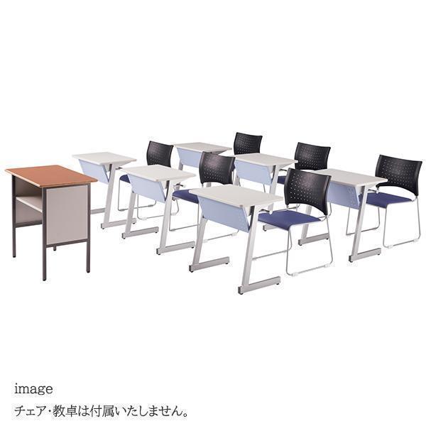 ミーティングテーブル 幅1200×奥行400×高さ700mm パネル付 フック付 カバン掛け付 会議テーブル 研修テーブル 講義室 オフィス家具 藤沢工業 TOKIO 日本製の画像