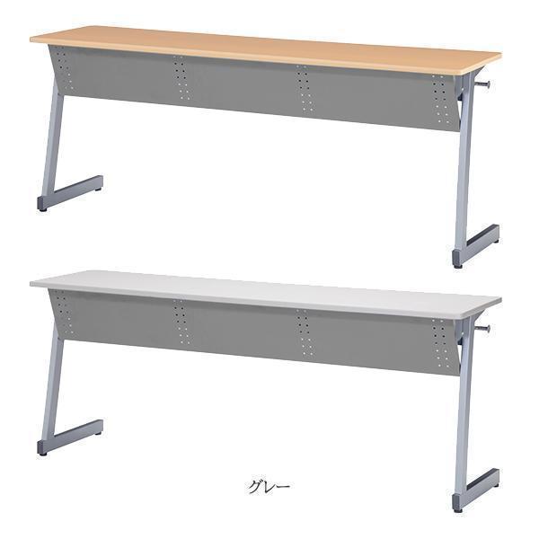 ミーティングテーブル 幅1200×奥行400×高さ700mm パネル付 フック付 カバン掛け付 会議テーブル 研修テーブル 講義室 オフィス家具 藤沢工業 TOKIO 日本製の画像