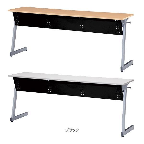 ミーティングテーブル 幅1200×奥行400×高さ700mm パネル付 フック付 カバン掛け付 会議テーブル 研修テーブル 講義室 オフィス家具 藤沢工業 TOKIO 日本製の画像