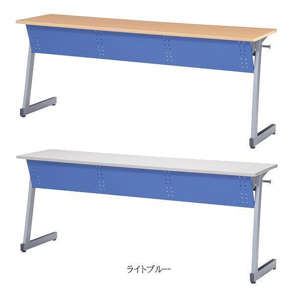 ミーティングテーブル 幅1200×奥行400×高さ700mm パネル付 フック付 カバン掛け付 会議テーブル 研修テーブル 講義室 オフィス家具 藤沢工業 TOKIO 日本製の画像