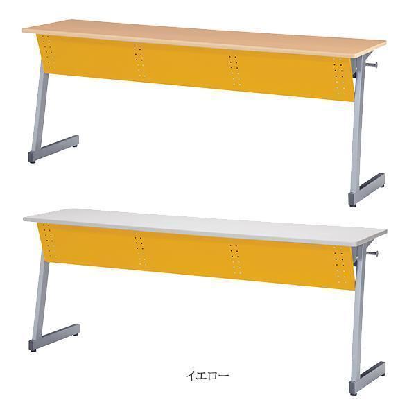 ミーティングテーブル 幅1200×奥行400×高さ700mm パネル付 フック付 カバン掛け付 会議テーブル 研修テーブル 講義室 オフィス家具 藤沢工業 TOKIO 日本製の画像