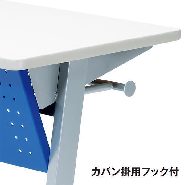 ミーティングテーブル 幅1200×奥行400×高さ700mm パネル付 フック付 カバン掛け付 会議テーブル 研修テーブル 講義室 オフィス家具 藤沢工業 TOKIO 日本製の画像