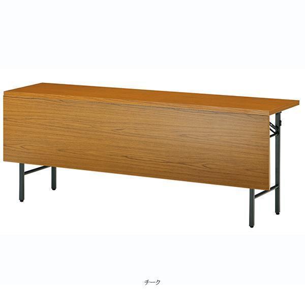 ミーティングテーブル 幅1500×奥行600×高さ700mm 共貼りタイプ 棚無 パネル付 スライド式 研修テーブル 折り畳み オフィス家具 藤沢工業 TOKIO 日本製の画像