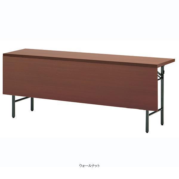 ミーティングテーブル 幅1500×奥行600×高さ700mm 共貼りタイプ 棚無 パネル付 スライド式 研修テーブル 折り畳み オフィス家具 藤沢工業 TOKIO 日本製の画像