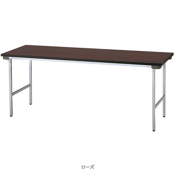 ミーティングテーブル 幅1800×奥行600×高さ700mm アルミ脚タイプ 棚無