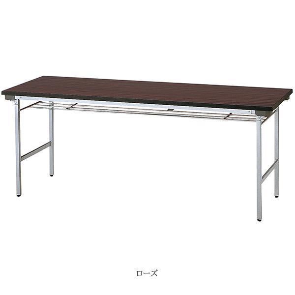 ミーティングテーブル 幅1800×奥行600×高さ700mm アルミ脚タイプ 棚付