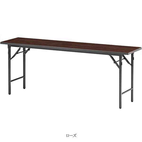 ミーティングテーブル 幅1800×奥行600×高さ700mm スチール脚タイプ 棚無 バネ式 耐衝撃 耐水 折りたたみテーブル オフィス家具 藤沢工業 TOKIO 日本製の画像