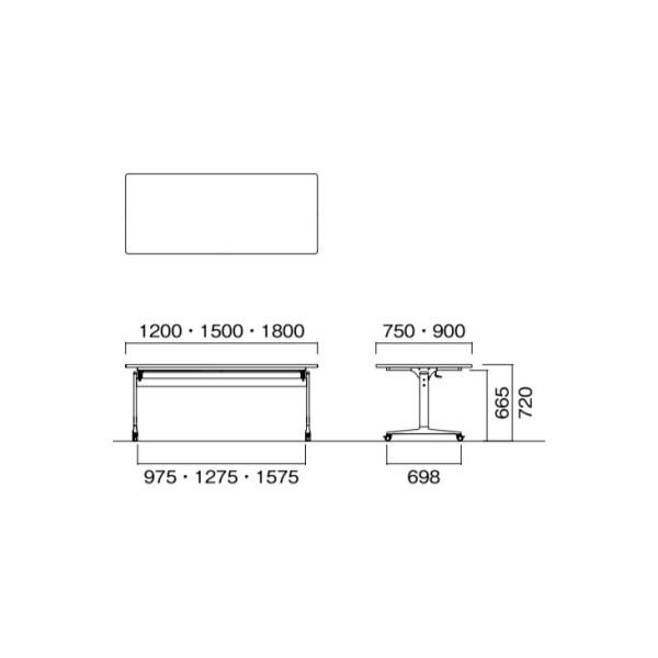 スタック 会議テーブル 角型 幅1200×奥行750×高さ720mm スタックテーブル THD-1275K ソフトエッジ ミーティングテーブル 会議用テーブル NISHIKI ニシキ工業_6
