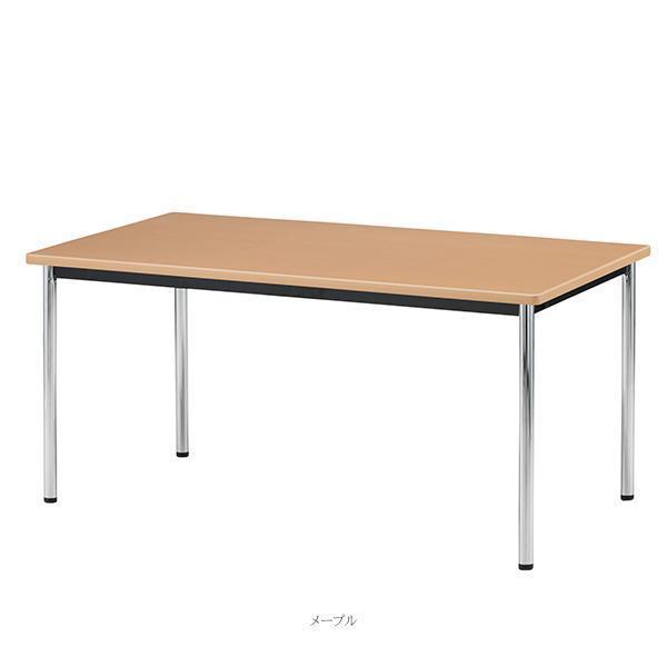 ミーティングテーブル 幅1500×奥行900×高さ700mm メッキ脚 会議