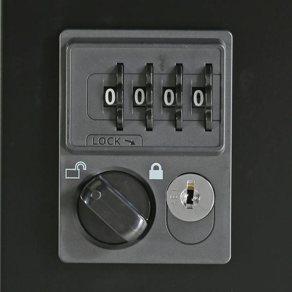 2人用ワイド ブラック スタンダードロッカー 鍵付き 2人用タイプ ダイヤル錠 TLK-D2WN-MB ロッカー ブラック色 黒色 スチールロッカー スチール製_1