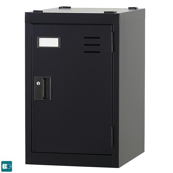 1人用 ブラック スタンダードロッカー スリム深型 鍵付き 1人用タイプ 内筒交換錠 TLK-MN1SD-MB パーソナルロッカー ロッカー ブラック色 受注生産品