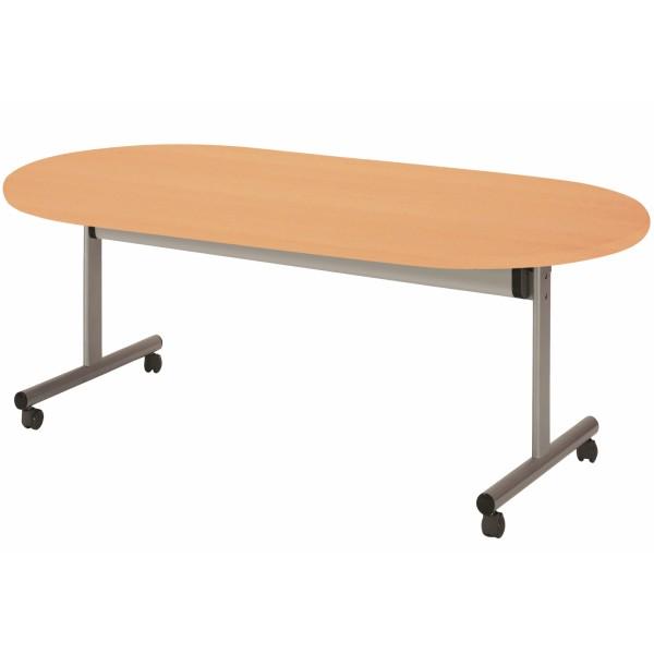 スタック 会議テーブル 楕円型 幅1800×奥行900×高さ700mm ソフトエッジ スタックテーブル TOY-1890R ミーティングテーブル 会議用テーブル NISHIKI ニシキ工業