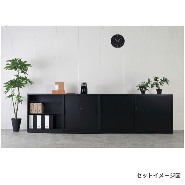 オープン マットブラック 上下横連結可能 日本製 TSシリーズ33浅型 キャビネット A4サイズ対応 スチール ファイル棚 オフィス家具 完成品 車上渡し TS-33K-MB_3