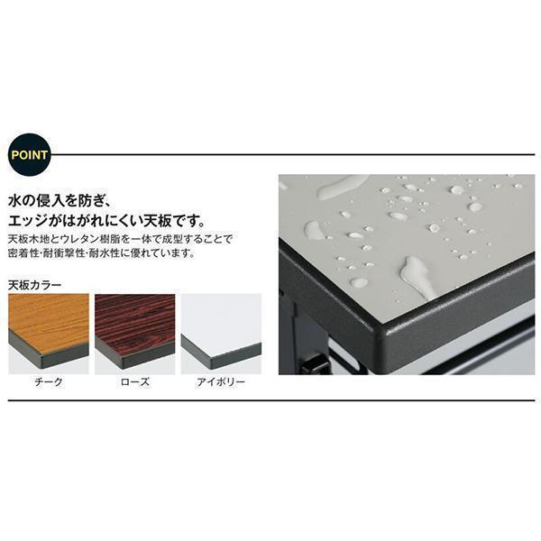 ミーティングテーブル 幅1800×奥行600×高さ700mm スチール脚ワイドタイプ 棚無 クランク式 耐衝撃 耐水 折りたたみ オフィス家具 藤沢工業 TOKIO 日本製の画像