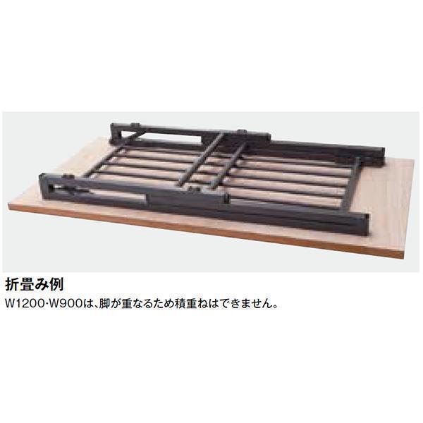 ミーティングテーブル 幅900×奥行750×高さ700mm ソフトエッジタイプ 棚付 パネル無 クランク式 折りたたみ オフィス家具 藤沢工業 TOKIOの画像