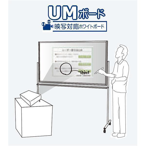 壁付 映写対応 ホワイトボード 無地 幅1810mm 高1210mm  プロジェクター スクリーン UMボード オフィス家具 UM46N ホーロー 馬印 日本製｜sora-ichiban｜03