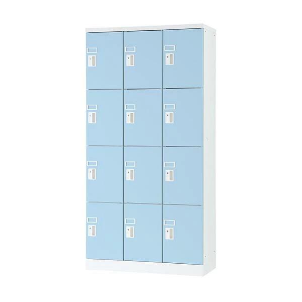 ロッカー 12人用 南京錠用引手 3列4段 浅型 タブレットPC収納庫 スチール 保管庫 オフィス家具 ユニゾン USLシリーズ グリーン購入法適合 日本製 受注生産品_4