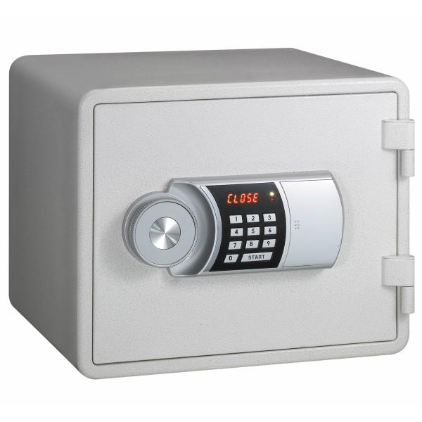 テンキー式 耐火金庫 25kg 60分耐火 ホワイト W390×D215×H310.5 YESM-015WH 防災 防犯 マイナンバー 保管庫 貴重品保管 金庫