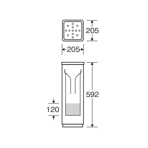 スモーキング YS-106B 消煙 YS-55L-ID 山崎産業 灰皿 屋内用 容量約2l 対流式酸欠機構 吸殻 吸い殻入れ 喫煙室 喫煙所 休憩所 病院環境用品 施設用品_4
