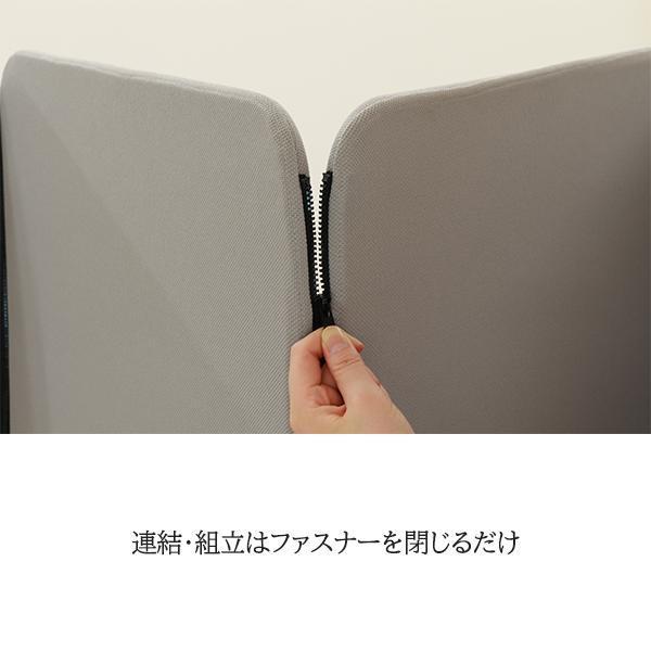 5連 クロス ZIP スクリーン W3000×H1610mm ローパーティション 衝立 キャスターなし パネル 連結スクリーン 簡易パーティション 屏風スクリーン 林製作所 YS-N5_6