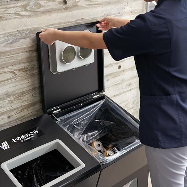 リサイクルボックスAP YW-475L-ID 幅450×奥行450×高さ730mm ダストボックス ゴミ箱 ごみ箱 屋外 エントランス 会社 ショッピングモール 事務所 施設 学校_1
