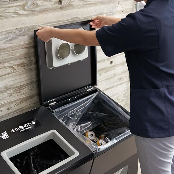 リサイクルボックスAP YW-478L-ID 幅450×奥行450×高さ730mm ダストボックス ゴミ箱 ごみ箱 屋外 エントランス 会社 ショッピングモール 事務所_1