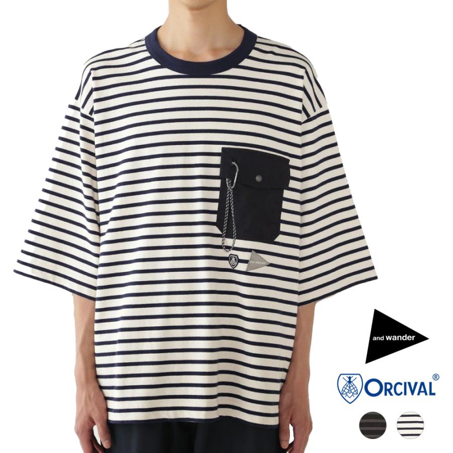 and wander アンドワンダー Tシャツ カットソー 長袖 メンズ