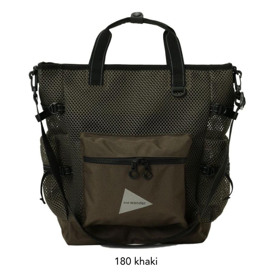 バッグ and wander 3D mesh 2way tote bag アンドワンダー /and wander 3D mesh 2way tote bag [バッグ