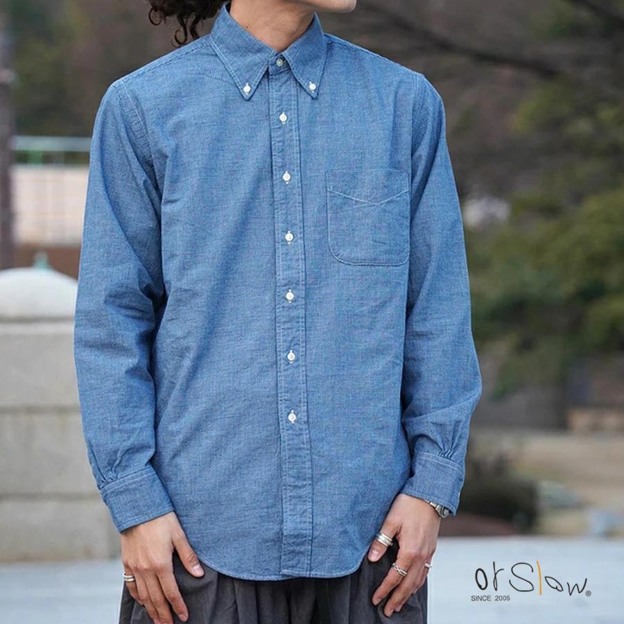 orSlow（オアスロウ） シャツ メンズ スモールチェック インディゴ